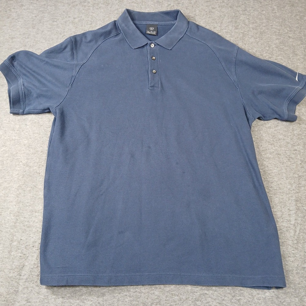 Nike‎ Polo Shirt Men's Size XL Blue Swoosh Golf Casual Short Sleeve